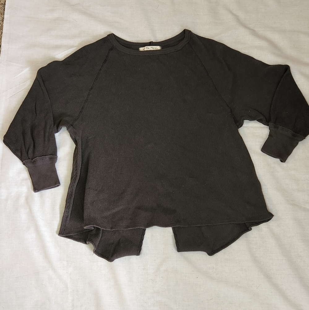 Free People grey thermal shirt
